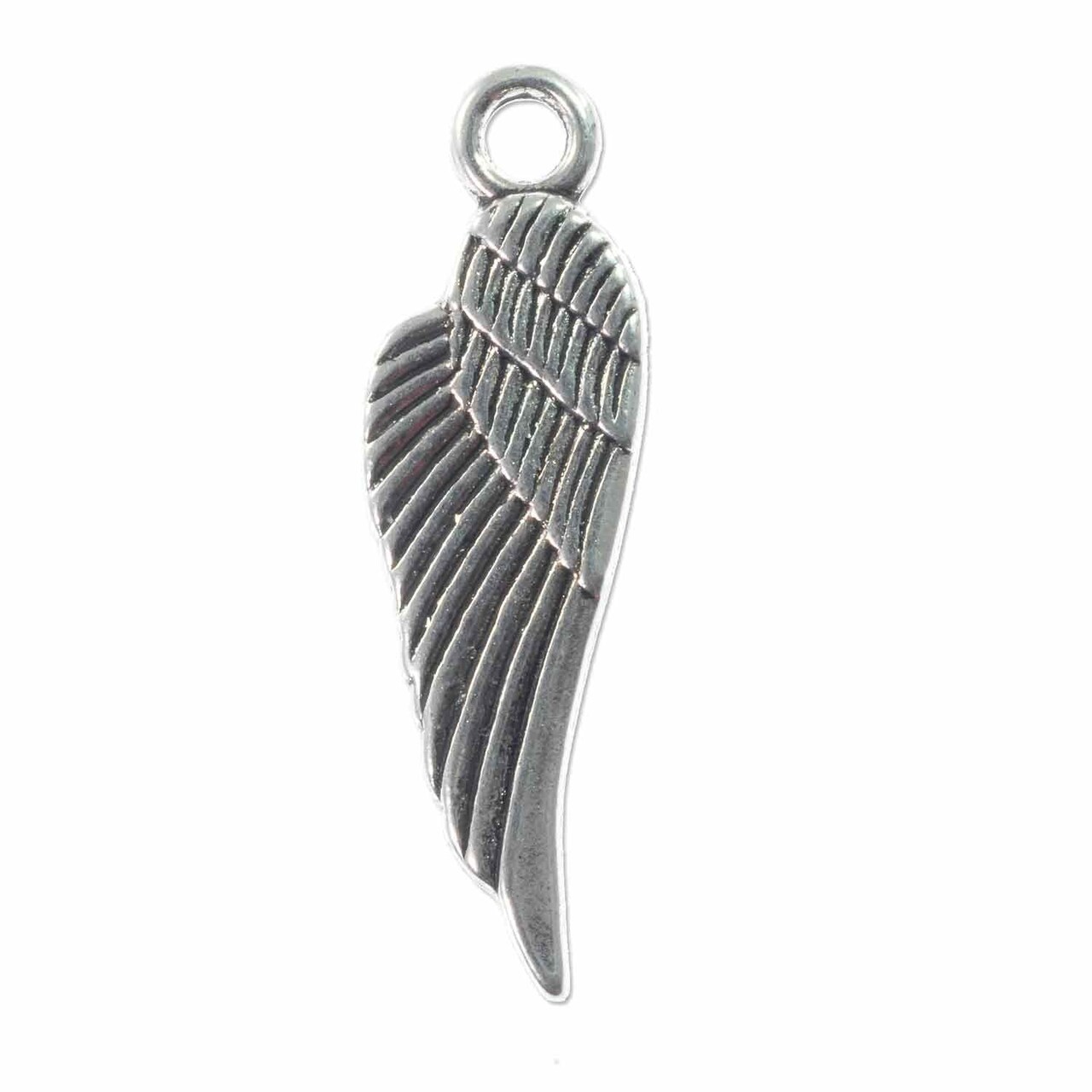 Wing Charm 29x8.5mm Pewter Antique Silver Plated (Package of 1)